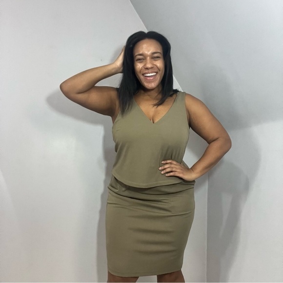 Lauren Ralph Lauren Dresses & Skirts - NWT Ralph Lauren Khaki Green Jersey Knit Comfortable Neutral Career Summer Dress